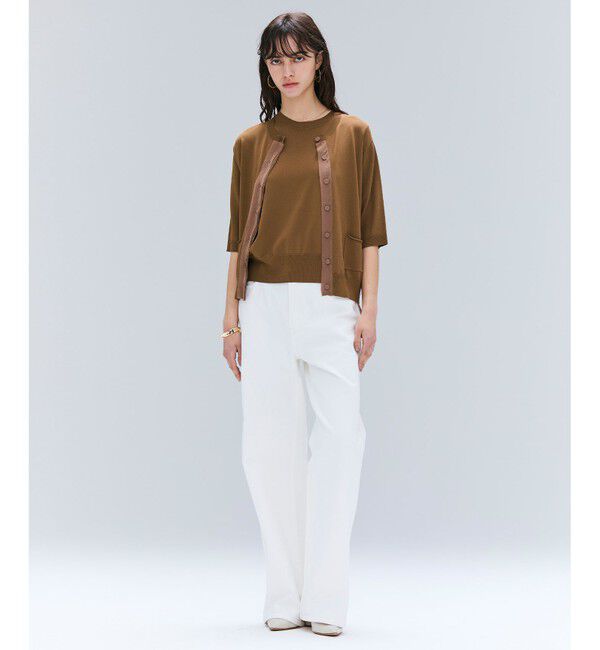 BEIGE,「【洗える】VALOIS / バックシフォンレーヤードニット」|ニット・セーター|