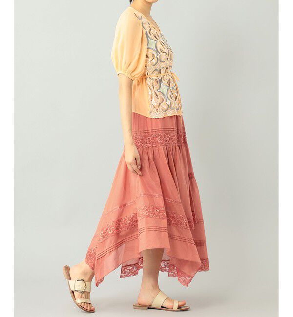 GRACE CONTINENTAL「パフスリーブ刺繍ブラウス」|シャツ・ブラウス|