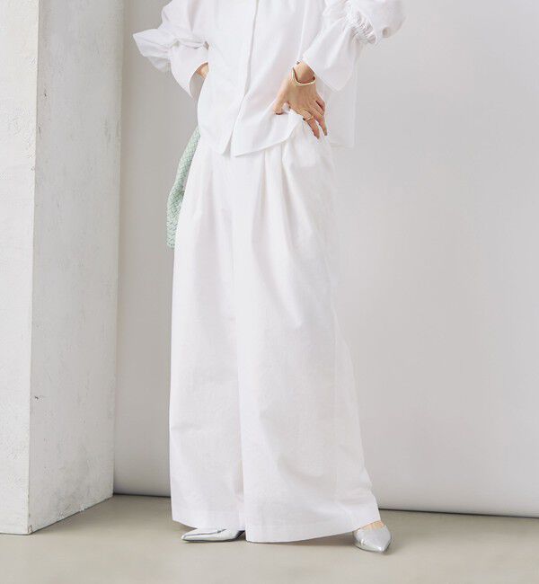 NOLLEY'S「ウォッシャブルエクセルテックタンブラー2タックワイドパンツ」|その他|