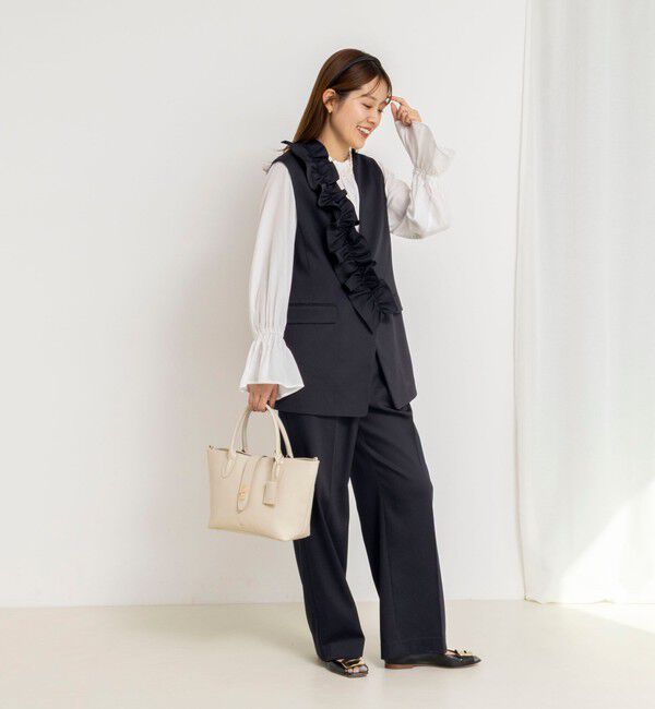 NOLLEY'S「《セットアップ対応》ウォッシャブルジョーゼットタックパンツ」|その他|