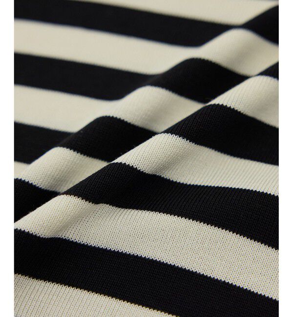 ROPE「【洗える】ウォッシャブルシルク 総針ボーダープルオーバー」|Tシャツ・カットソー|