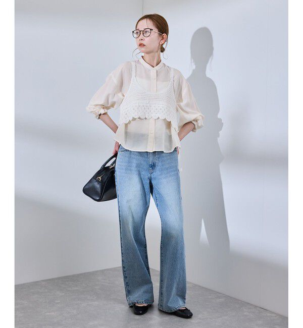 Rope&rsquo;Picnic「着丈が選べるバンドカラー無地シアーシャツ」|シャツ・ブラウス|