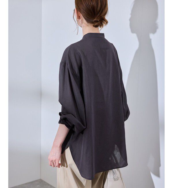 Rope&rsquo;Picnic「着丈が選べるバンドカラー無地シアーシャツ」|シャツ・ブラウス|