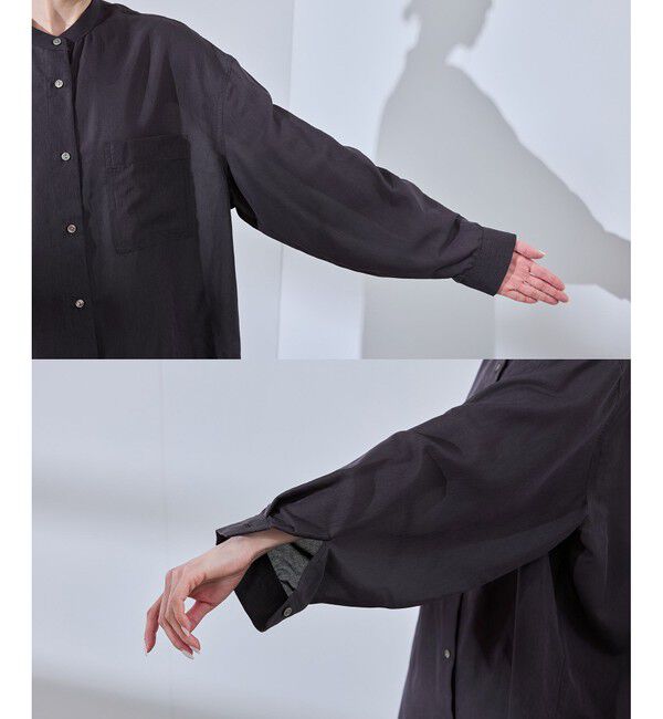 Rope&rsquo;Picnic「着丈が選べるバンドカラー無地シアーシャツ」|シャツ・ブラウス|