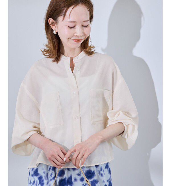 Rope&rsquo;Picnic「着丈が選べるバンドカラー無地シアーシャツ」|シャツ・ブラウス|