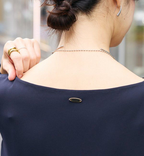  「【セットアップ対応可】ダブルサテンハーフスリーブブラウス」|シャツ・ブラウス|