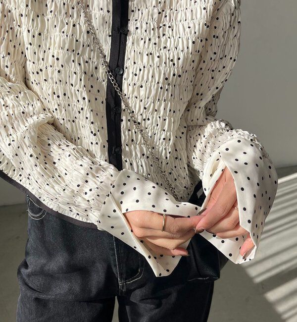  「ドットシャーリングブラウス」|シャツ・ブラウス|