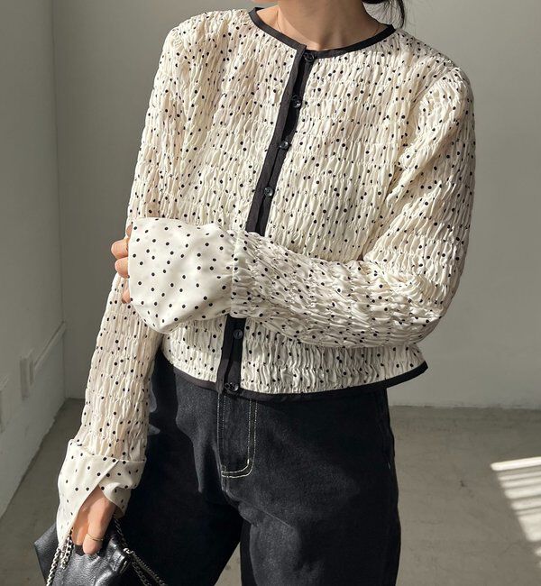  「ドットシャーリングブラウス」|シャツ・ブラウス|