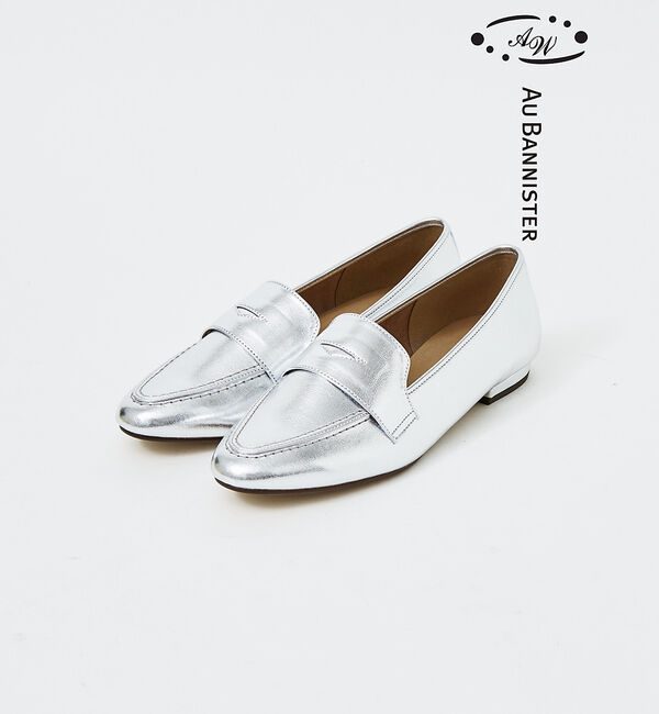 AU BANNISTER「【晴雨兼用】生活防水ローファー」|レインシューズ|シルバー