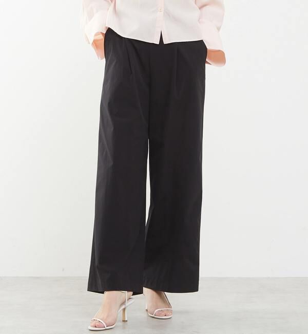 TIARA「《定番》タックワイドストレートパンツ（セットアップ可）」|その他|ブラック