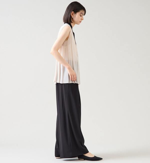 TIARA「バイカラープリーツトップス」|シャツ・ブラウス|