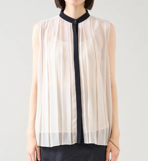 TIARA「バイカラープリーツトップス」|シャツ・ブラウス|