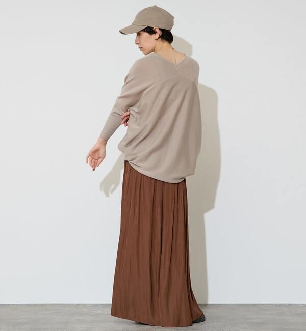 Liesse「【定番】ラメ混前後V袖リブオーバーニット」|ニット・セーター|