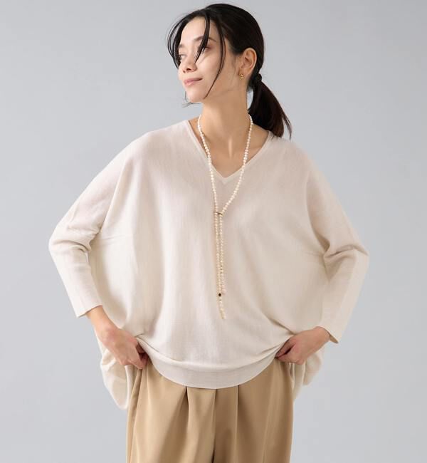 Liesse「【定番】前後V袖リブオーバーニット」|ニット・セーター|