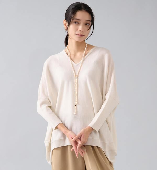 Liesse「【定番】前後V袖リブオーバーニット」|ニット・セーター|