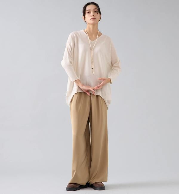 Liesse「【定番】前後V袖リブオーバーニット」|ニット・セーター|