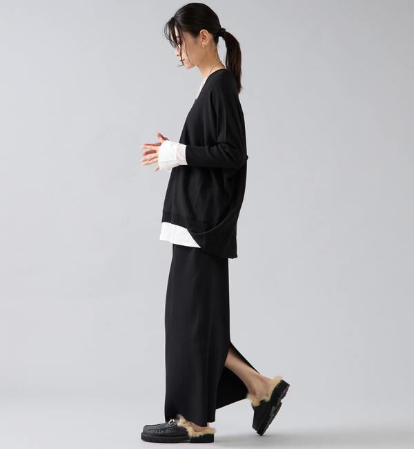 Liesse「【定番】前後V袖リブオーバーニット」|ニット・セーター|