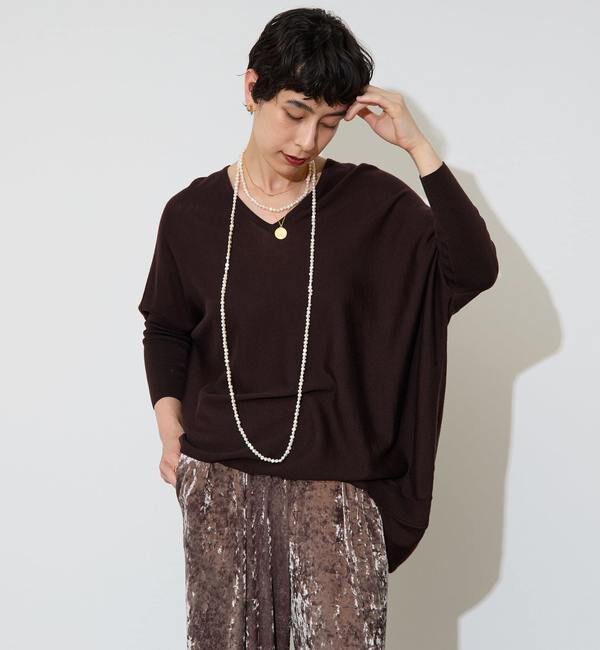 Liesse「【定番】前後V袖リブオーバーニット」|ニット・セーター|