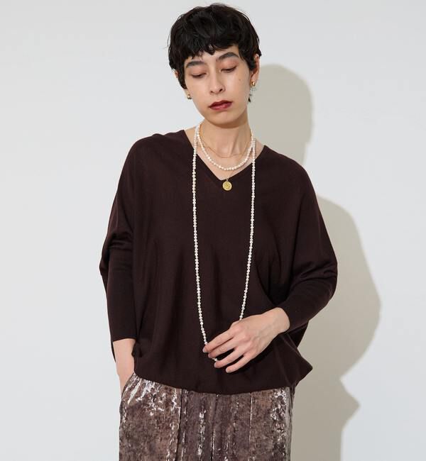 Liesse「【定番】前後V袖リブオーバーニット」|ニット・セーター|