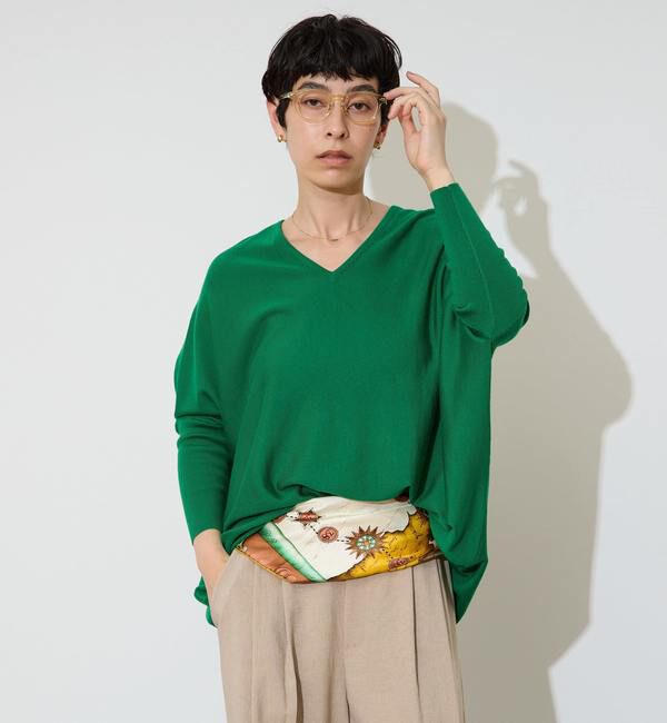 Liesse「【定番】前後V袖リブオーバーニット」|ニット・セーター|