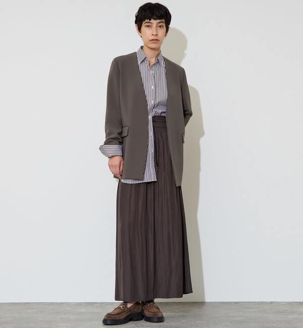 Liesse「【定番】ダブルクロスノーカラージャケット」|ノーカラージャケット|