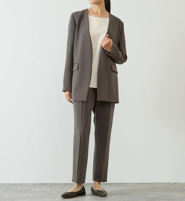 Liesse「【定番】ダブルクロスノーカラージャケット」|ノーカラージャケット|