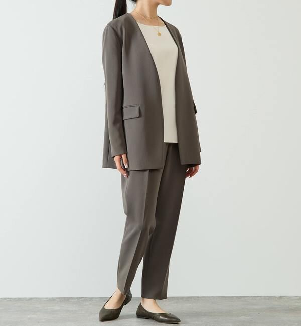 Liesse「【定番】ダブルクロスノーカラージャケット」|ノーカラージャケット|