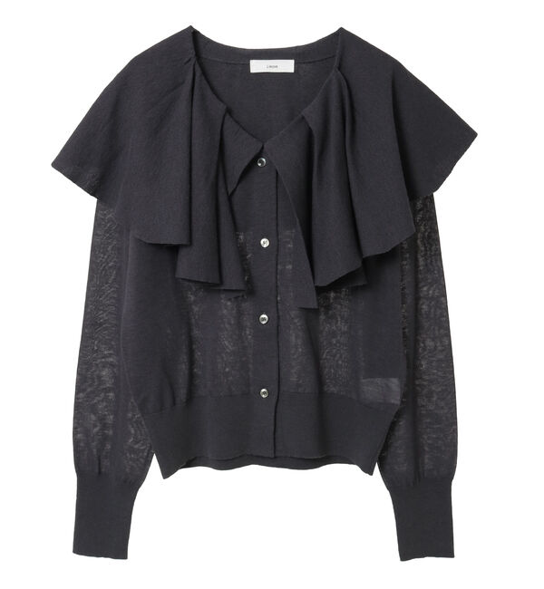 Liesse「フリルカラーニット」|カーディガン|