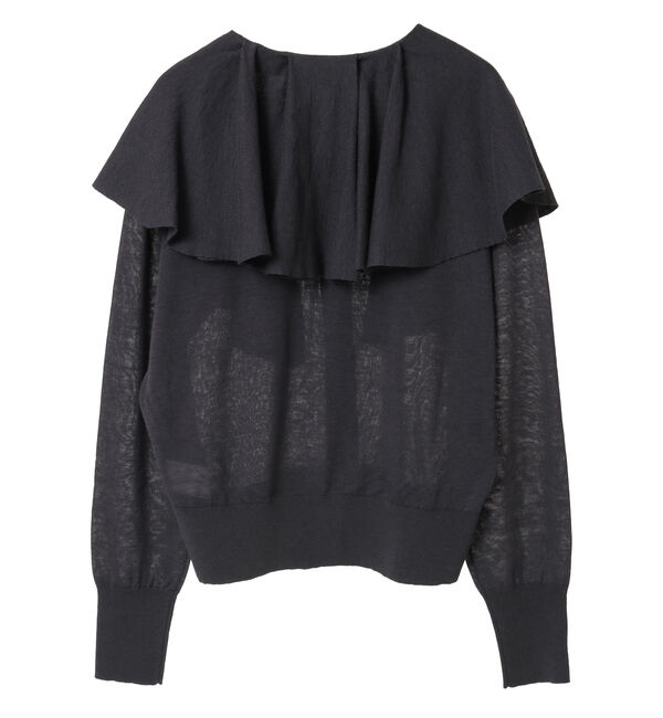 Liesse「フリルカラーニット」|カーディガン|