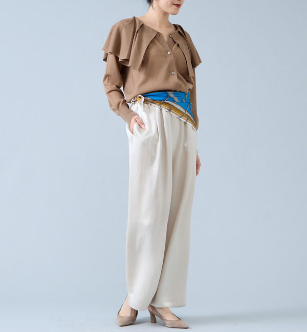 Liesse「フリルカラーニット」|カーディガン|