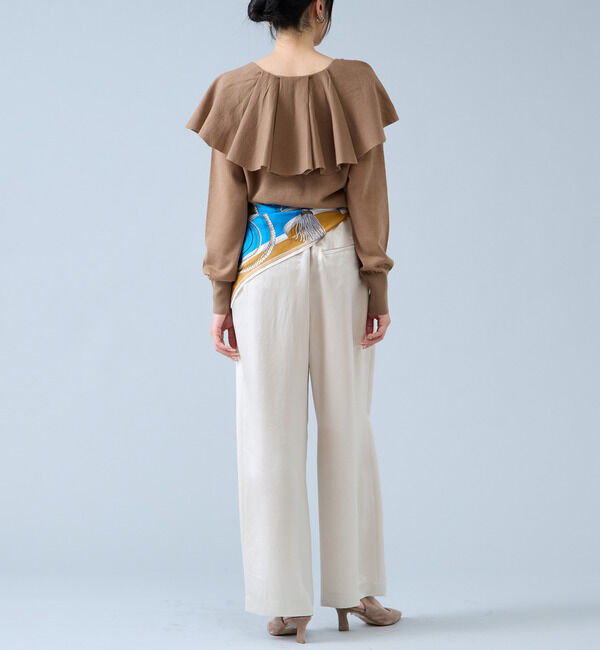 Liesse「フリルカラーニット」|カーディガン|