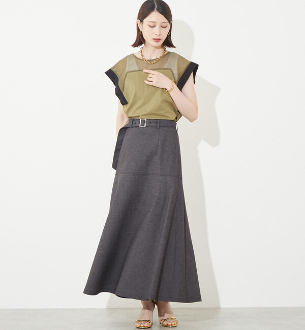 Soffitto「デニム調麻混ベルト付きスカート」|スカート|