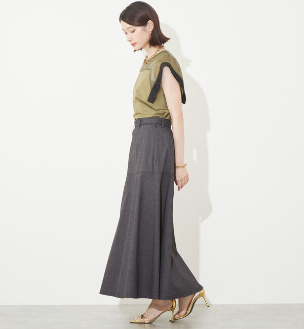 Soffitto「デニム調麻混ベルト付きスカート」|スカート|