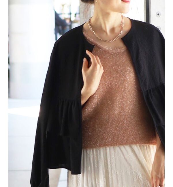 le.coeur blanc「《手洗い可能》シャイニーシャギーニットベスト」|ベスト・ジレ|