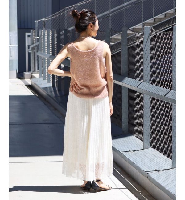 le.coeur blanc「《手洗い可能》シャイニーシャギーニットベスト」|ベスト・ジレ|