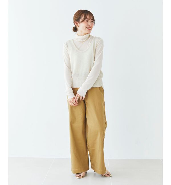 le.coeur blanc「《手洗い可能》シャイニーシャギーニットベスト」|ベスト・ジレ|