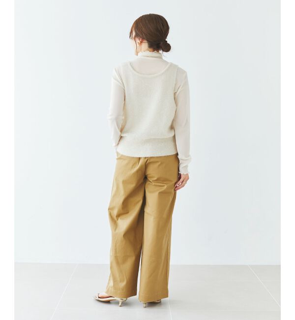 le.coeur blanc「《手洗い可能》シャイニーシャギーニットベスト」|ベスト・ジレ|