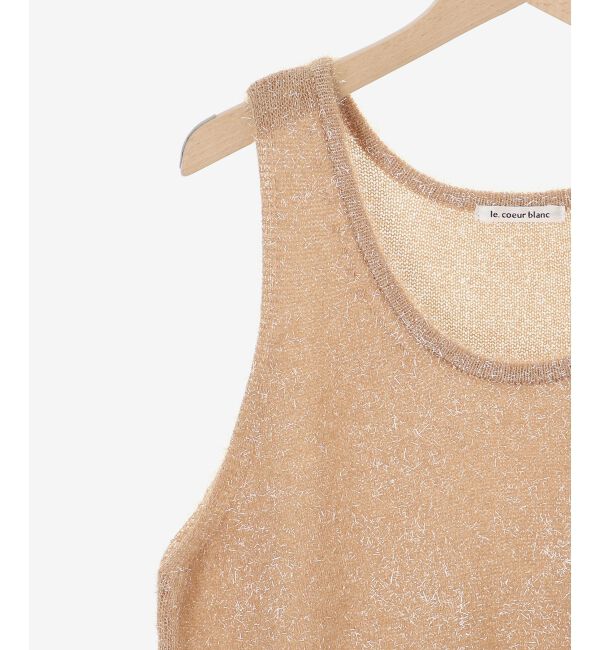 le.coeur blanc「《手洗い可能》シャイニーシャギーニットベスト」|ベスト・ジレ|