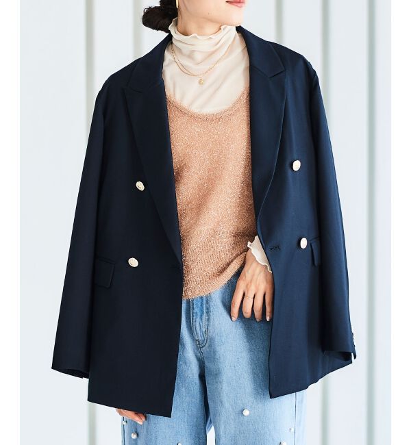 le.coeur blanc「《手洗い可能》シャイニーシャギーニットベスト」|ベスト・ジレ|