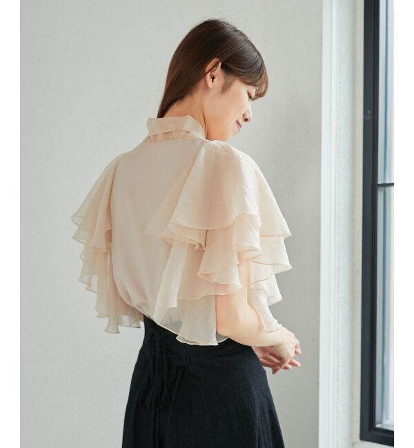 MAJESTICLEGON「ボウタイフリルシアーブラウス」|シャツ・ブラウス|