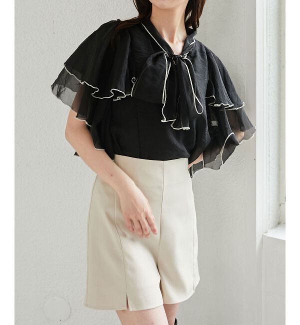 MAJESTICLEGON「ボウタイフリルシアーブラウス」|シャツ・ブラウス|