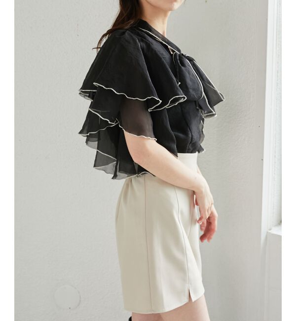 MAJESTICLEGON「ボウタイフリルシアーブラウス」|シャツ・ブラウス|