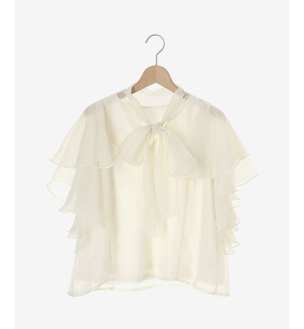 MAJESTICLEGON「ボウタイフリルシアーブラウス」|シャツ・ブラウス|