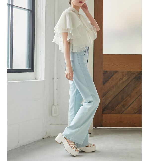 MAJESTICLEGON「ボウタイフリルシアーブラウス」|シャツ・ブラウス|