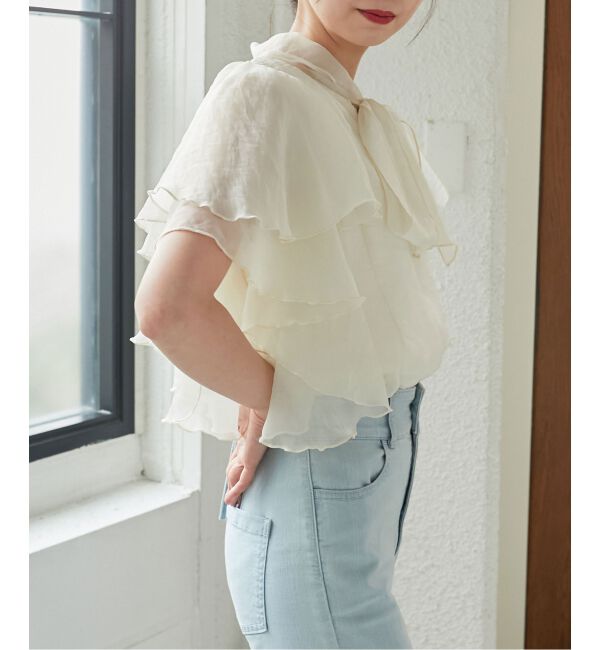 MAJESTICLEGON「ボウタイフリルシアーブラウス」|シャツ・ブラウス|