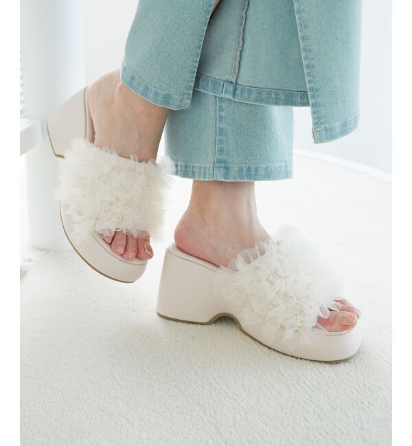  「ボリュームフリルサンダル」|サンダル|