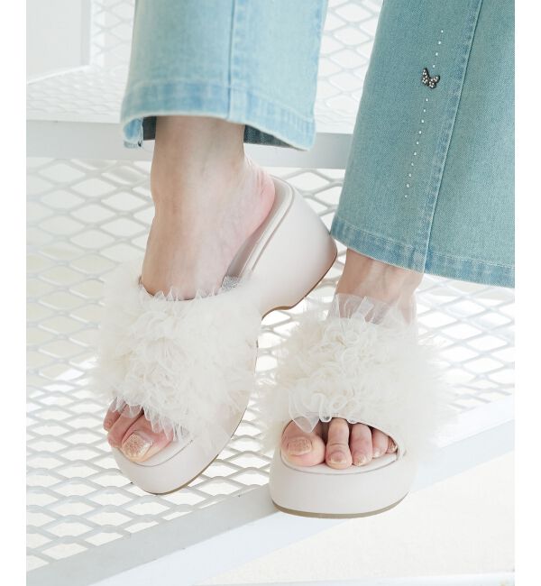  「ボリュームフリルサンダル」|サンダル|