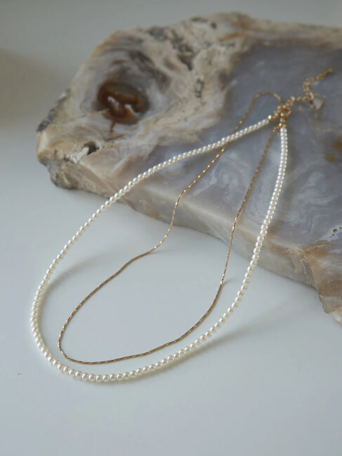 earth music&ecology「パールチェーン2連ネックレス」|ネックレス|Gold