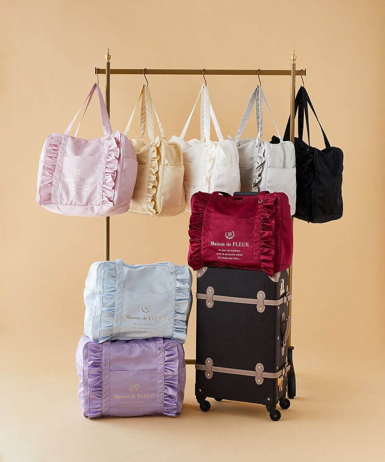 Maison de FLEUR「EC限定サテンフリルキャリーオンバッグ」|トートバッグ|