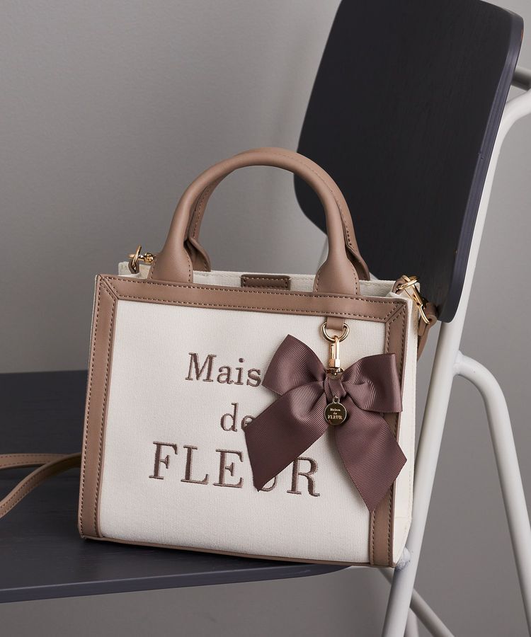 Maison de FLEUR「EC限定ロゴ刺繍キャンバス2Wayバッグ」|トートバッグ|